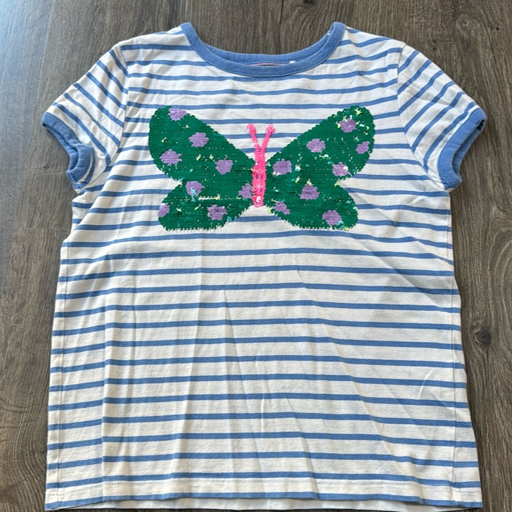 Mini Boden Butterfly Sequin Top 9/10